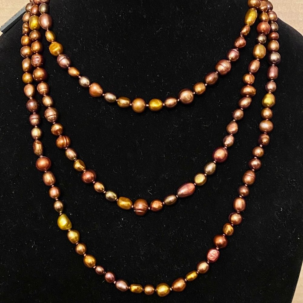 36" Honora Rich Brown Cultured Pearl Necklace, NWT - Picture 2 of 11